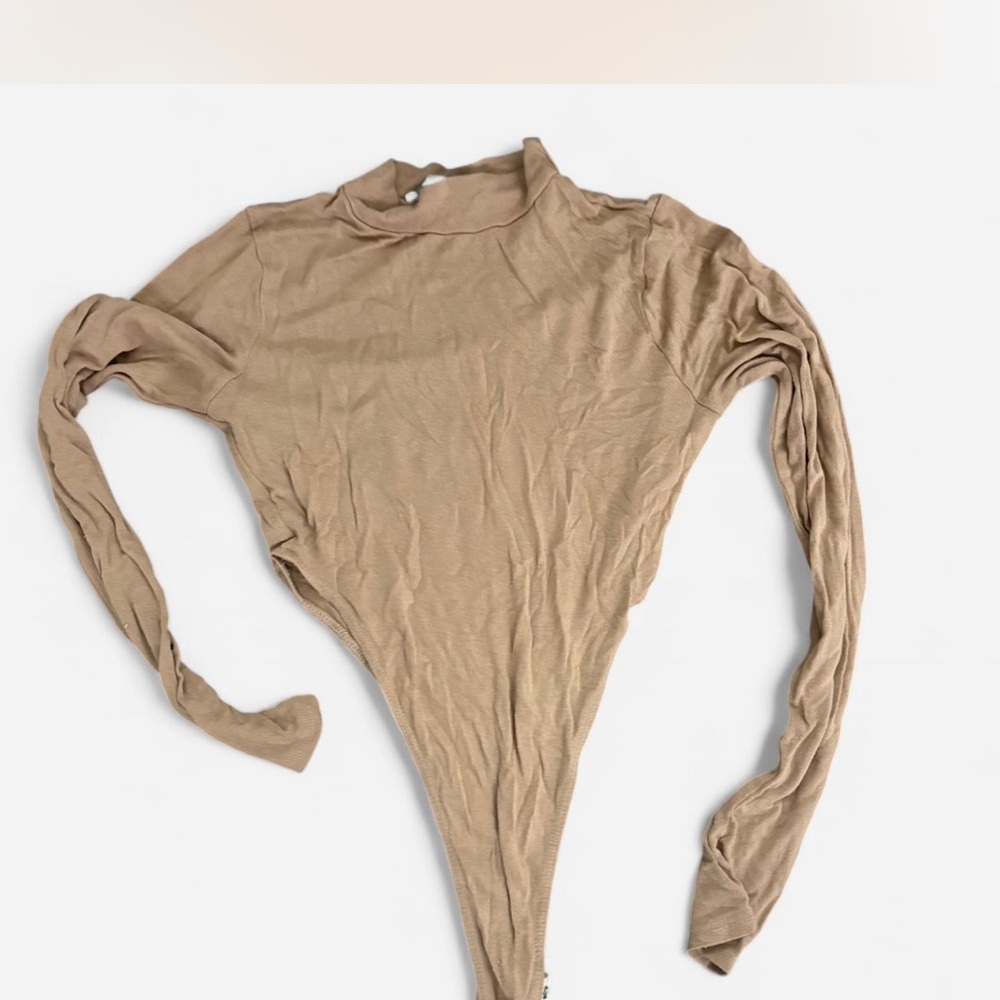 Forever 21 Tan Long Sleeve Bodysuit